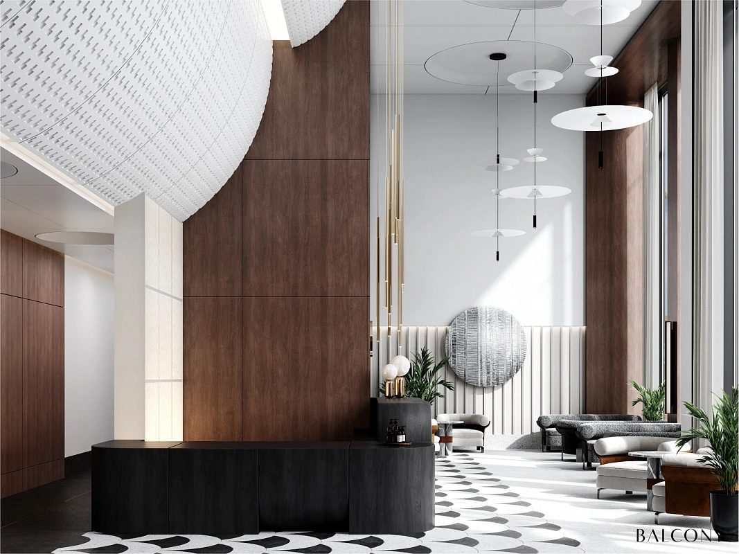 Commercial design project LOBBY IN THE RESIDENTIAL COMPLEX | BALCON Studio